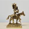 Brass Jaharveer Ji on Horse Statue  4 Inch, 300 Gram | Lord Ramdev Pir Brass Idol for Home Temple & Puja Room | Handcrafted Hindu God Murti for Worship, Meditation, Spiritual Decor & Religious Gift view 2