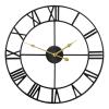 1st owned Large Wall Clock Metal Retro Roman Numeral Clock, Modern Round Wall Clocks Almost Silent, Easy to Read for Living Room/Home/Kitchen/Bedroom/Office/School Decor (Black, 24 Inch) view 2