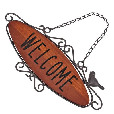Cabilock Welcome Hanging Sign Vintage Wall Pendant for Home Shop Decor Rustic Decorative Ornament to Greet Guests Entryway Porch Cafe