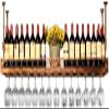 CGF- Wine Racks Adjustable Height, Ceiling Mounted Hanging Wine Bottle Holder Metal Iron Wine Glass Rack Goblet Stemware Racks,Brass,120X35CM view 1