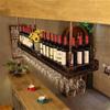 CGF- Wine Racks Adjustable Height, Ceiling Mounted Hanging Wine Bottle Holder Metal Iron Wine Glass Rack Goblet Stemware Racks,Brass,120X35CM view 3