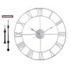 1st owned Large Wall Clock, Metal Retro Roman Numeral Clock, Modern Round Wall Clocks Almost Silent, Easy to Read for Living Room/Home/Kitchen/Bedroom/Office/School Decor (Silver, 18.5 Inch) view 3