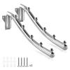 Burlife Wall Mounted Folding Clothes Hanger Rack, Stainless Steel, Brushed, Silver, 2 Pack view 1