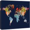 wall26 Canvas Print Wall Art Rainbow Textured Paint Stroke World Map Architecture & Maps Places Illustrations Modern Art Global Scenic Fun Multicolor for Living Room, Bedroom, Office - 12"x18" view 1