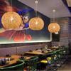 CSSYKV Rattan Chandelier Wedding Arrangement East Decoration Pendant Light Hand-Woven Spherical Rattan Art Hanging Lamp Restaurant Lamp Pastoral Creative Bamboo Art Ceiling Hanging Lighting E27 view 4