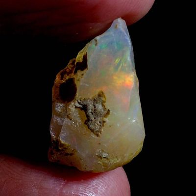 9.55 Cts 100% A+ Natural Ethiopian Welo Opal Rough Stone, Raw Crystal, October Birthstone, Jewelry Making Gemstone, Ultra Fire Striking Opal, Opal Rock, Handpicked Stone, Size-12X21 MM
