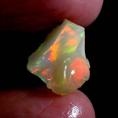 Dazzlegems 4.45 Cts 100% A+ Natural Ethiopian Welo Opal Rough Stone, Raw Crystal, October Birthstone, Jewelry Making Gemstone, Ultra Fire Striking Opal, Opal Rock, Handpicked Stone, Size-11X12 MM
