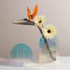 Acrylic Vase, Iridescent Acrylic Ripple Vase, Rainbow Acrylic Vase Minimalist Dcor Artistic Vase (Round Shape) view 4