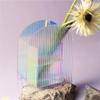 Acrylic Vase, Iridescent Acrylic Ripple Vase, Rainbow Acrylic Vase Minimalist Dcor Artistic Vase (Arched Shape) view 1