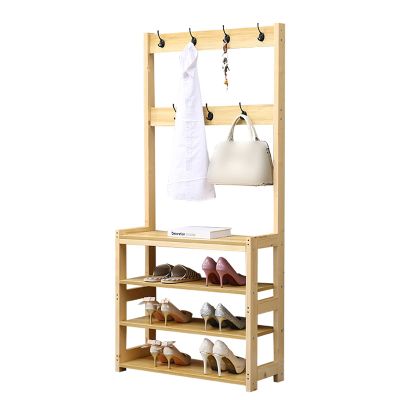 XINGLL Coat Rack Stand Clothes Rack Stand, 3 in 1 Large Storage Furniture, 4 Tier Shelf, Ideal for Hall Bedroom Entryway Office, Clothes Shoe Handbag Hat Storage, 4 Color