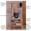 XINGLL Coat Rack Stand Clothes Rack Stand, 3 in 1 Large Storage Furniture, 4 Tier Shelf, Ideal for Hall Bedroom Entryway Office, Clothes Shoe Handbag Hat Storage, 4 Color view 3