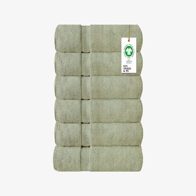 A1 HOME COLLECTIONS 100% Organic Cotton Towels 650 GSM Plush Feather Touch Quick Dry Hand Towel, Pack of 6 GOTS Certified, Oeko-Tex Green Certified, Organic Cotton Hand Towel, 20"X30"