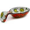 Polmedia Polish Pottery Spoon Rest UNIKAT - Sweet Red Petals Pattern Handmade in Boleslawiec Poland by Ceramika Artystyczna + Certificate of Authenticity view 2
