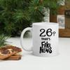 26th Birthday Gift Idea For Those Born In 1995, 26 Years-Old With 26? That's Fake News Message White 11oz Ceramic Mug view 2