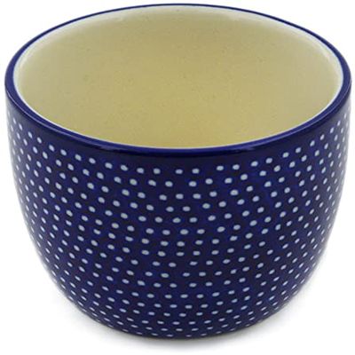 Polmedia Polish Pottery Tumbler UNIKAT - Starry Night Pattern Handmade in Boleslawiec Poland by Ceramika Artystyczna + Certificate of Authenticity