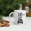 16th Birthday Gift Idea For Those Born In 2005, 16 Years-Old With 16? That's Fake News Message White 11oz Ceramic Mug view 2