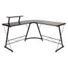 Flash Furniture Ginny Corner Desk - Black/Black Space Saving L-Shaped Gaming Desk with Monitor Shelf - 71.5" 2-Tier Computer Desk, Home Office Desk, Easy Assembly view 1