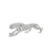 AFD Home Standing Gilt Leopard Statue, Prowling Pose, Hand-Cast Ceramic/Resin, 22 Inches Long, Silver view 2