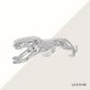 AFD Home Standing Gilt Leopard Statue, Prowling Pose, Hand-Cast Ceramic/Resin, 22 Inches Long, Silver view 3