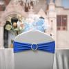100PCS Stretch Chair Sashes Bows Chair Bands with Buckle for Wedding Hotel Banquet Birthday Party Decorations - Royal Blue view 1