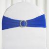 100PCS Stretch Chair Sashes Bows Chair Bands with Buckle for Wedding Hotel Banquet Birthday Party Decorations - Royal Blue view 3