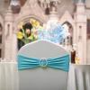 100PCS Stretch Chair Sashes Bows Chair Bands with Buckle for Wedding Hotel Banquet Birthday Party Decorations - Turquoise view 1