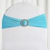 100PCS Stretch Chair Sashes Bows Chair Bands with Buckle for Wedding Hotel Banquet Birthday Party Decorations - Turquoise view 3