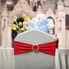 100PCS Stretch Chair Sashes Bows Chair Bands with Buckle for Wedding Hotel Banquet Birthday Party Decorations - Red view 1
