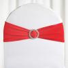 100PCS Stretch Chair Sashes Bows Chair Bands with Buckle for Wedding Hotel Banquet Birthday Party Decorations - Red view 3