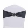 100PCS Stretch Chair Sashes Bows Chair Bands with Buckle for Wedding Hotel Banquet Birthday Party Decorations - Charcoal Grey view 4