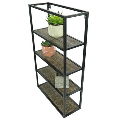 Admired By Nature 4 Tier Floating Shelf, Farmhouse Wall Decor, Rustic Wood Mounted Organizer for Home Decor, 1 Unit