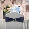 100PCS Stretch Chair Sashes Bows Chair Bands with Buckle for Wedding Hotel Banquet Birthday Party Decorations - Navy view 1