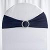 100PCS Stretch Chair Sashes Bows Chair Bands with Buckle for Wedding Hotel Banquet Birthday Party Decorations - Navy view 3