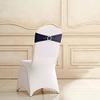 100PCS Stretch Chair Sashes Bows Chair Bands with Buckle for Wedding Hotel Banquet Birthday Party Decorations - Navy view 4