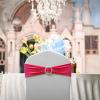 100PCS Stretch Chair Sashes Bows Chair Bands with Buckle for Wedding Hotel Banquet Birthday Party Decorations - Fushia view 1