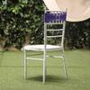 100PCS Stretch Chair Sashes Bows Chair Bands with Buckle for Wedding Hotel Banquet Birthday Party Decorations - Purple view 2