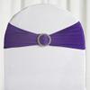 100PCS Stretch Chair Sashes Bows Chair Bands with Buckle for Wedding Hotel Banquet Birthday Party Decorations - Purple view 3