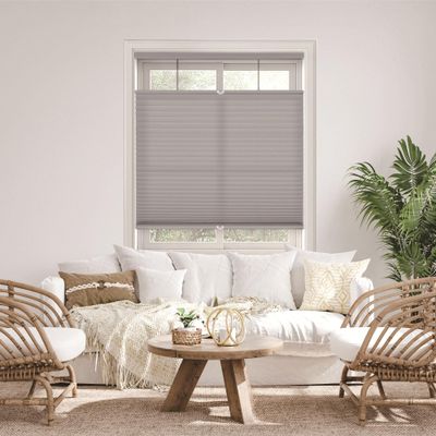 DEZ FURNISHINGS Cordless 1.5" Light Filtering Top Down Bottom Up Cellular Shade, 31.5" W x 72" H, Anchor Gray