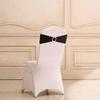 50PCS Stretch Chair Sashes Bows Chair Bands with Buckle for Wedding Hotel Banquet Birthday Party Decorations - Black view 3