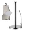 Alikeke Paper Towel HolderStainless Steel Paper Towel Holder Stand - Weighted Paper Towel Organizer,Holder for Kitchen Bedroom Bathroom Standing Paper Towel,Stainless Steel for Large Rolls-Chrome view 1