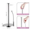 Alikeke Paper Towel HolderStainless Steel Paper Towel Holder Stand - Weighted Paper Towel Organizer,Holder for Kitchen Bedroom Bathroom Standing Paper Towel,Stainless Steel for Large Rolls-Chrome view 2