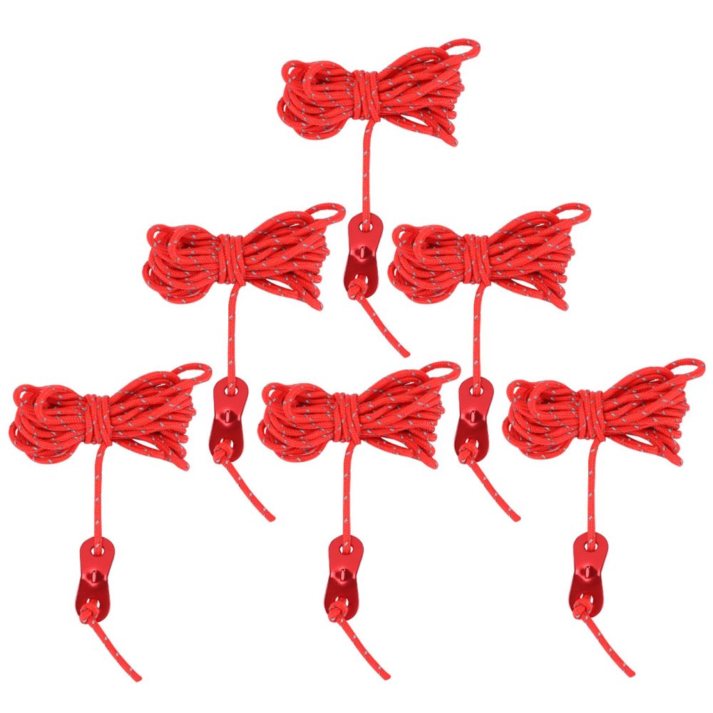 FAVOMOTO Reflective Tent Guy Line Rope 6 Pack 4 Meter Nylon with Hook