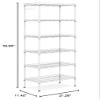 ALPHINO 6-Shelf Shelving Storage Unit,Heavy Duty Metal Organizer Wire Rack with Leveling Feet, Stainless Side Hooks for Bathroom Kitchen Garage 750Lbs Capacity (Silver) view 2