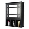 Wfinau Wall Mount Bathroom Cabinet, Multipurpose Kitchen Storage Organizer with Mirror Single Door and Adjustable Shelves Three Compartment Over The Toilet Space Saver Storage Cabinet (Espresso) view 4