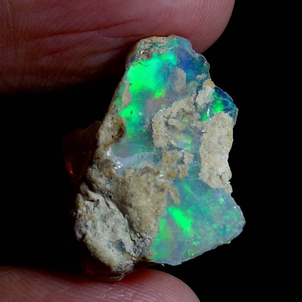 Dazzlegems 12.35 Cts AAA 100% Natural Rainbow Welo Fire Ethiopian Opal Rough Loose Gemstones