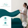 Carressa Linen California King Egyptian Cotton Sheets - 800 High Thread Count Egyptian Cotton Cal King Sheets (4 PC, Peacock Teal), Soft, Cooling, 16" Deep Pocket Sateen Weave Luxury Hotel Bed Sheet view 2