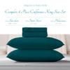 Carressa Linen California King Egyptian Cotton Sheets - 800 High Thread Count Egyptian Cotton Cal King Sheets (4 PC, Peacock Teal), Soft, Cooling, 16" Deep Pocket Sateen Weave Luxury Hotel Bed Sheet view 3