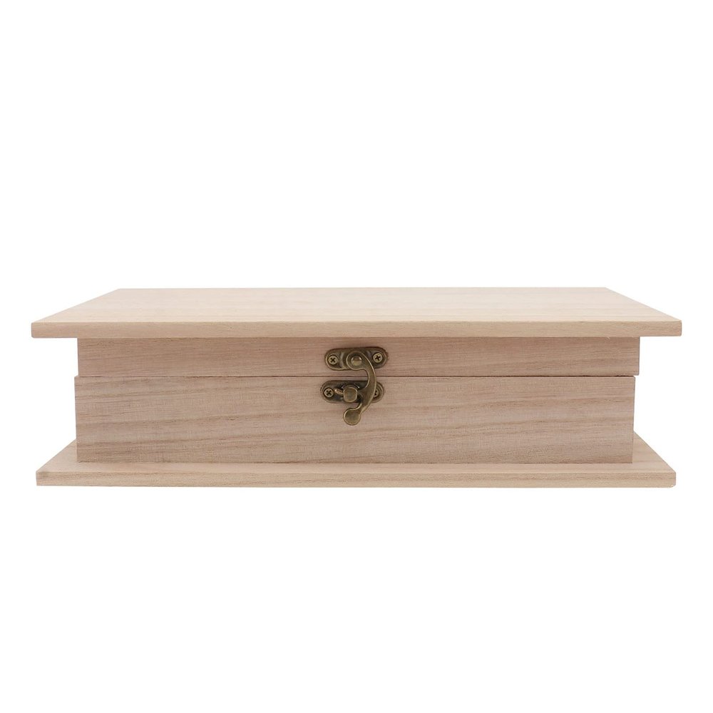 Cabilock Elegant Wooden File Organizer Sturdy Paper Storage Box Desktop Storage