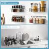 AURIKAR Spice Rack Wall Mount, Spice Organizer for Cabinet & Pantry Door, Set of 4 Hanging Spice Rack Saving Space for Kitchen, Black view 3