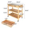 MNSSRN Kitchen Cart, Modern Rolling Kitchen, Industrial Kitchen Bar Counter and Service Cart. Mobile Kitchen Cart with Stainless Steel Table Top Two Drawers Two Shelves view 2